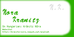 nora kranitz business card